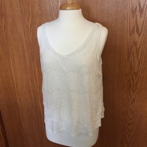 White Sleeveless Lace Crop Top
